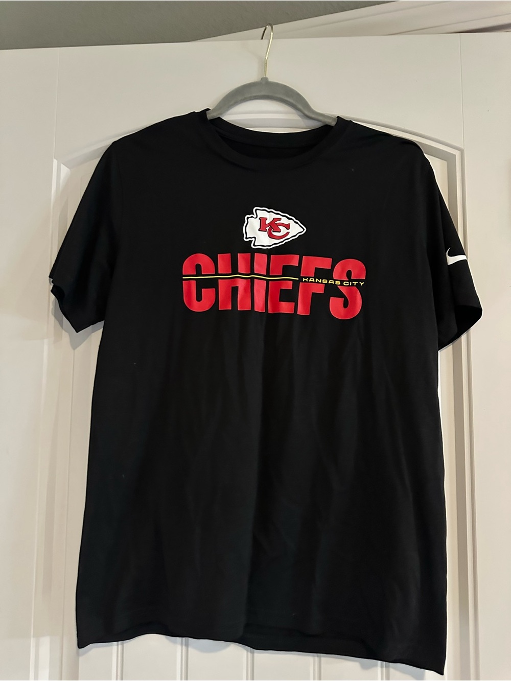 Nike Black Tee with Red Kansas City Chiefs Emblem